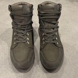 AllSaints Men's Olive Tactical-Style Leather & Suede Boots